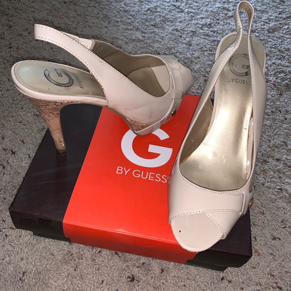 Cream guess stiletto heels